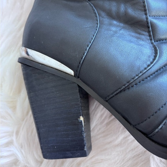 Jeffrey Campbell X Free People Danica Leather Black Zip Up Ankle Short Boot - Picture 11 of 16